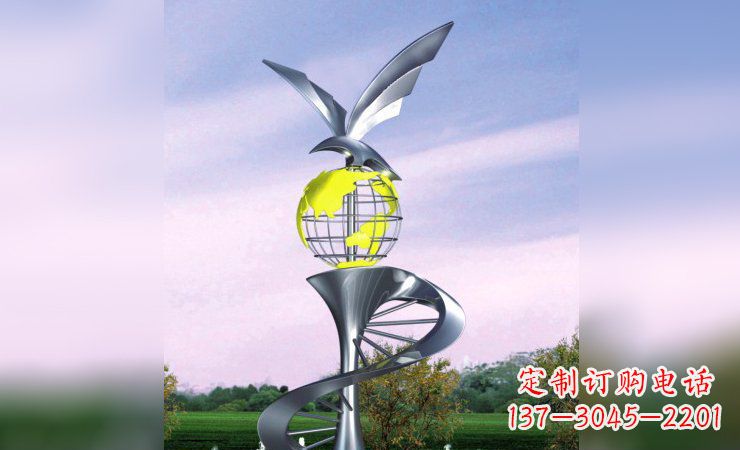 益阳雄鹰展翅,不锈钢雕塑飞翔