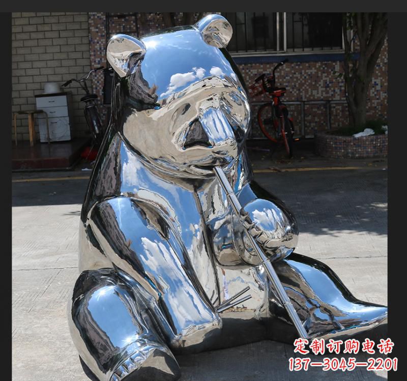 益阳不锈钢动物熊雕塑来自自然的美丽