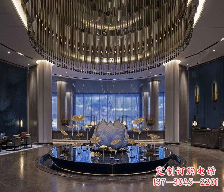 益阳不锈钢锻造荷花雕塑精美无比