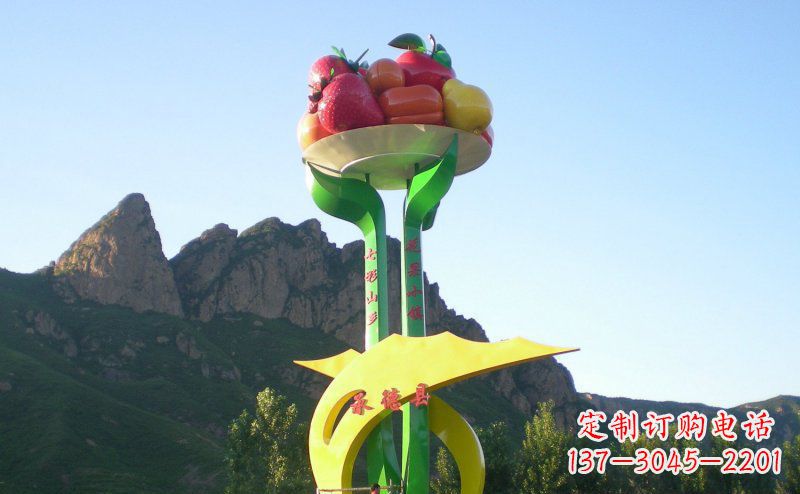 益阳不锈钢制作的苹果雕塑
