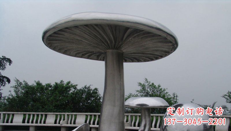 益阳不锈钢仿真蘑菇凉亭雕塑
