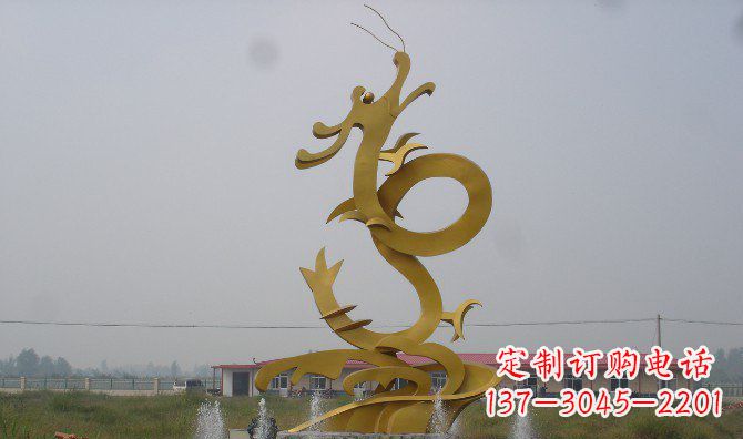 益阳不锈钢飞龙雕塑精美传承中华文化
