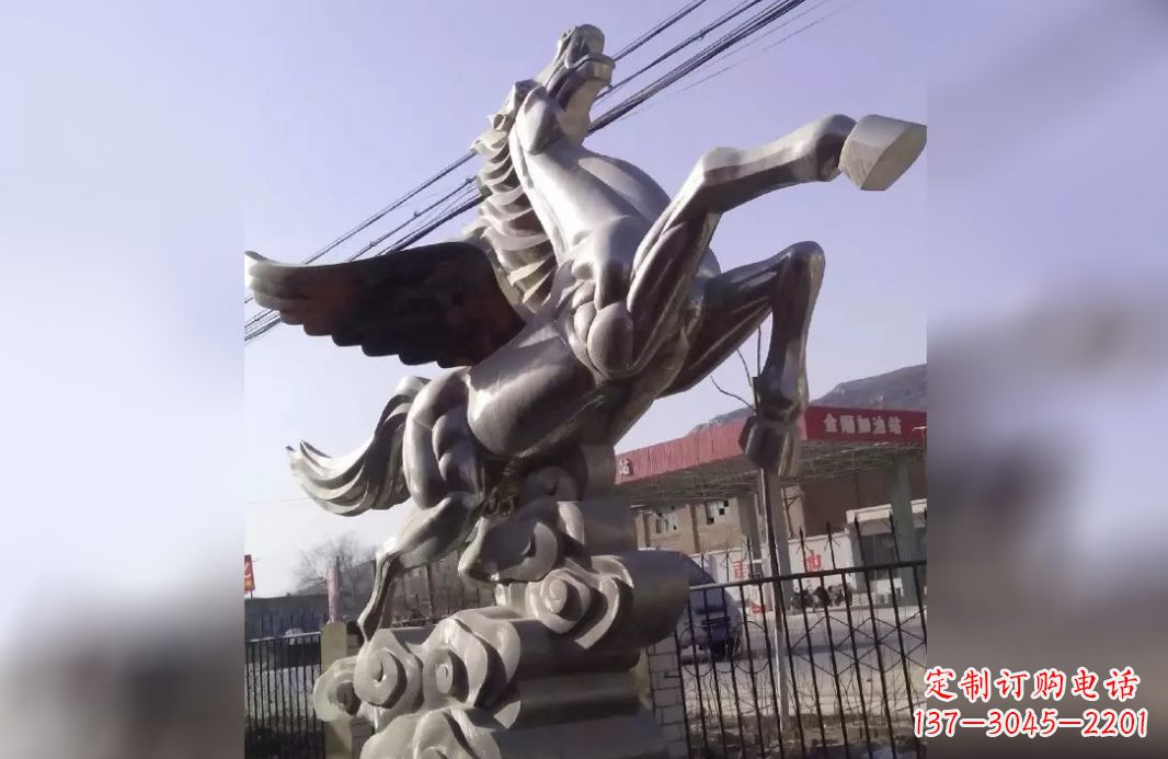 益阳不锈钢飞马雕塑精致美观的艺术作品
