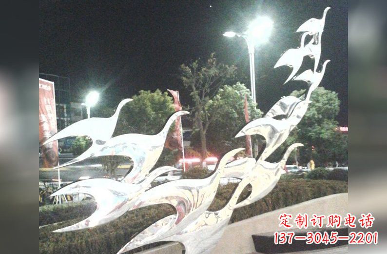 益阳不锈钢大雁雕塑一种高雅的艺术美学