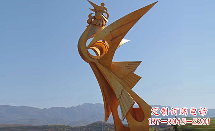 益阳不锈钢凤凰雕塑,给环境增添灵动之美