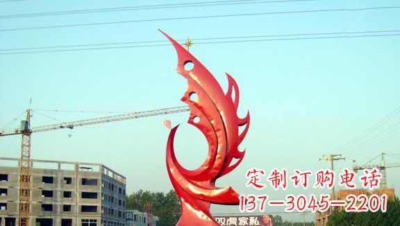 益阳凤凰城市的不锈钢雕塑