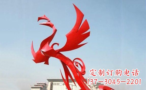益阳不锈钢凤凰展翅雕塑精致的艺术品