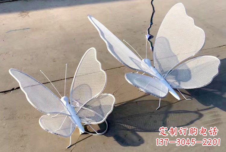 益阳不锈钢钢丝网格蝴蝶雕塑——灯光下的灵动之美
