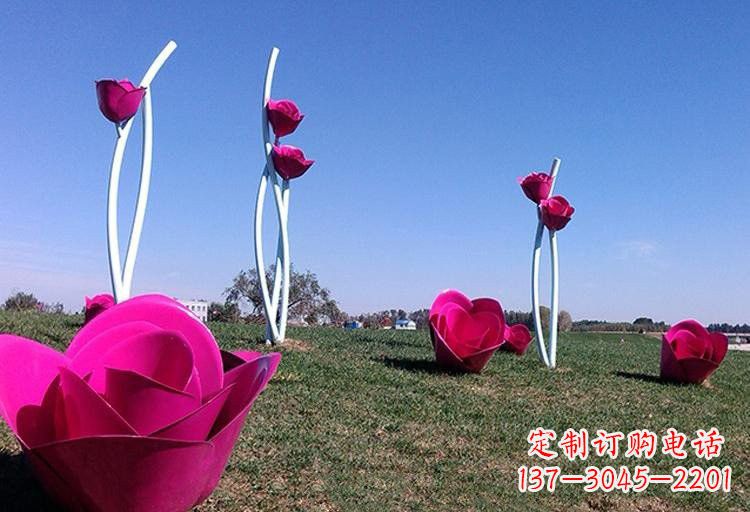 益阳不锈钢玫瑰雕塑美丽的艺术之作