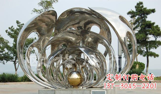 益阳不锈钢贝壳珍珠雕塑艺术的融合