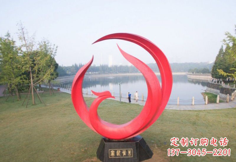 益阳凤凰雕塑——点缀不锈钢公园的美丽风景