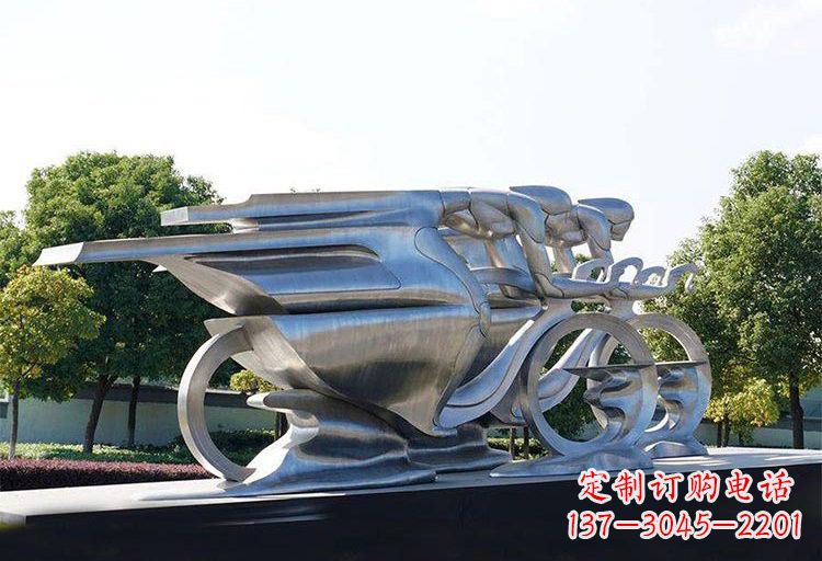 益阳不锈钢自行车雕塑——精美绝伦