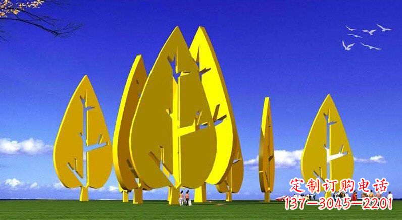 益阳不锈钢树叶雕塑美丽的艺术装点