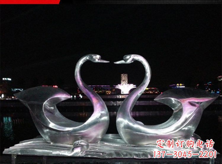 益阳不锈钢天鹅雕塑美化公园