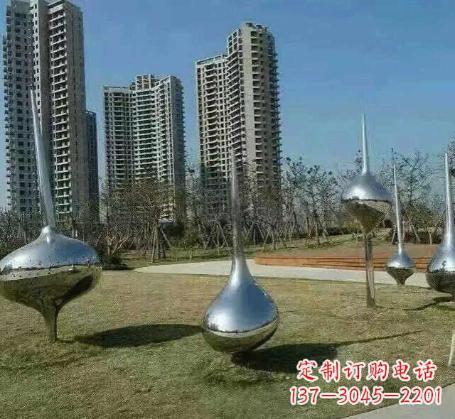 益阳不锈钢陀螺雕塑精美装饰公园环境
