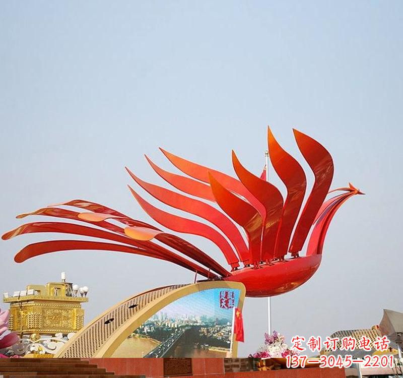 益阳不锈钢凤凰雕塑——美丽的象征