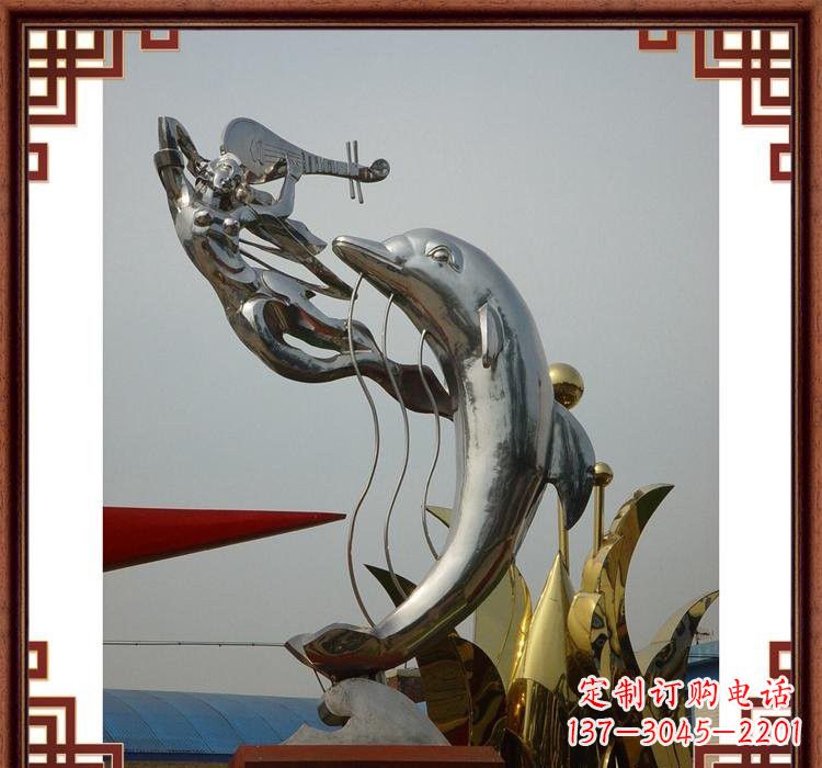 益阳不锈钢海豚雕塑——美丽的海洋艺术
