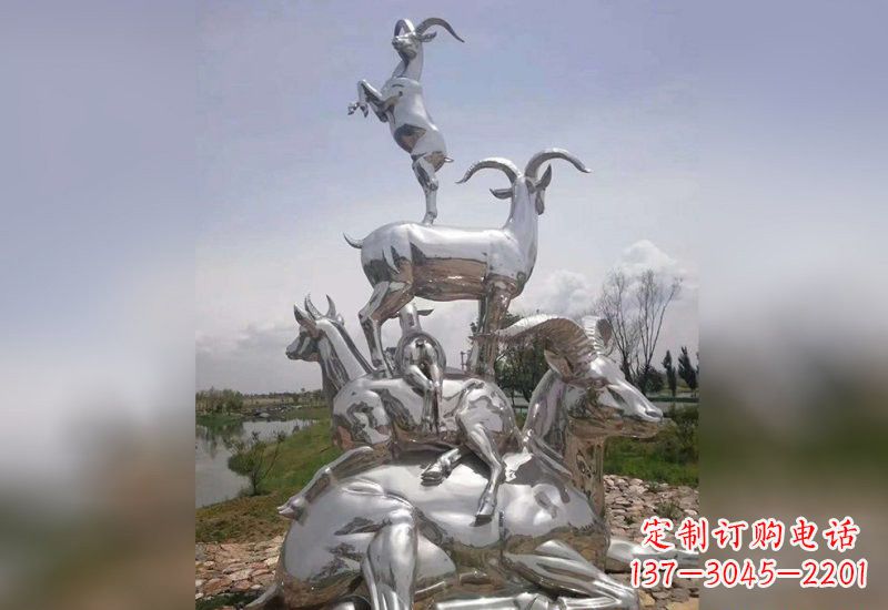 益阳不锈钢羊雕塑精美绝伦