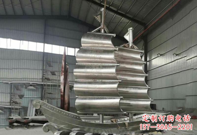 益阳不锈钢帆船雕塑美丽的海洋艺术