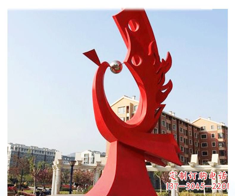 益阳不锈钢凤凰雕塑——象征着新生
