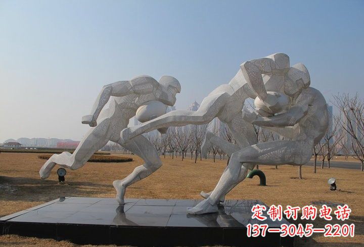 益阳不锈钢橄榄球雕塑传承运动精神
