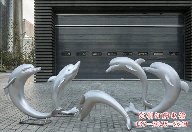 益阳海豚的精灵——不锈钢公园海豚雕塑
