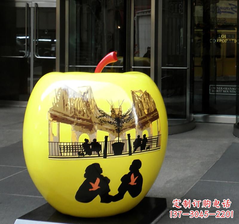 益阳不锈钢苹果雕塑——一座精美的公园景观