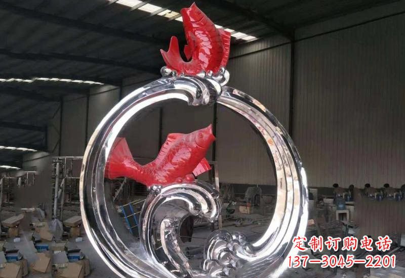 益阳不锈钢跃龙门雕塑——浪漫传奇的见证