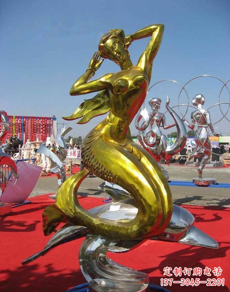 益阳不锈钢美人鱼雕塑——美丽的象征