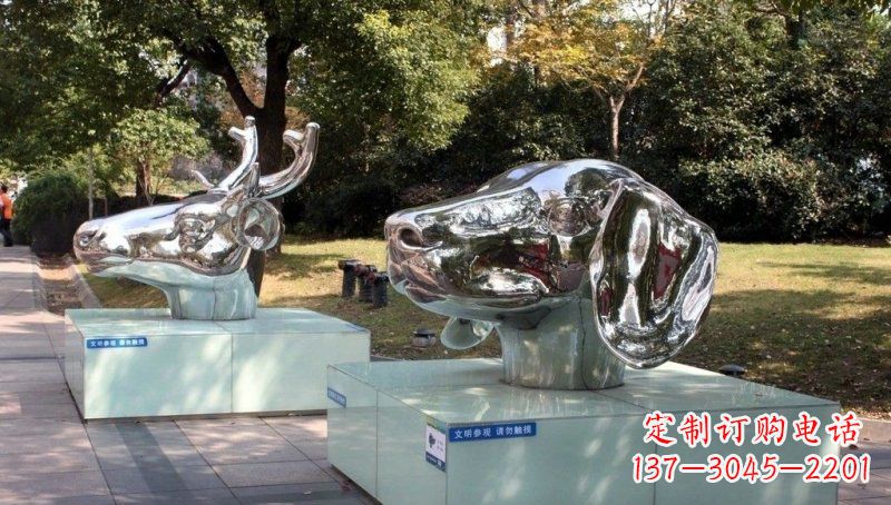益阳不锈钢十二生肖动物头像雕塑的魅力