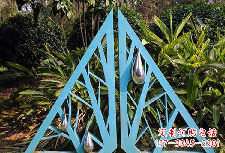 益阳不锈钢树枝雕塑——点缀不锈钢公园美景