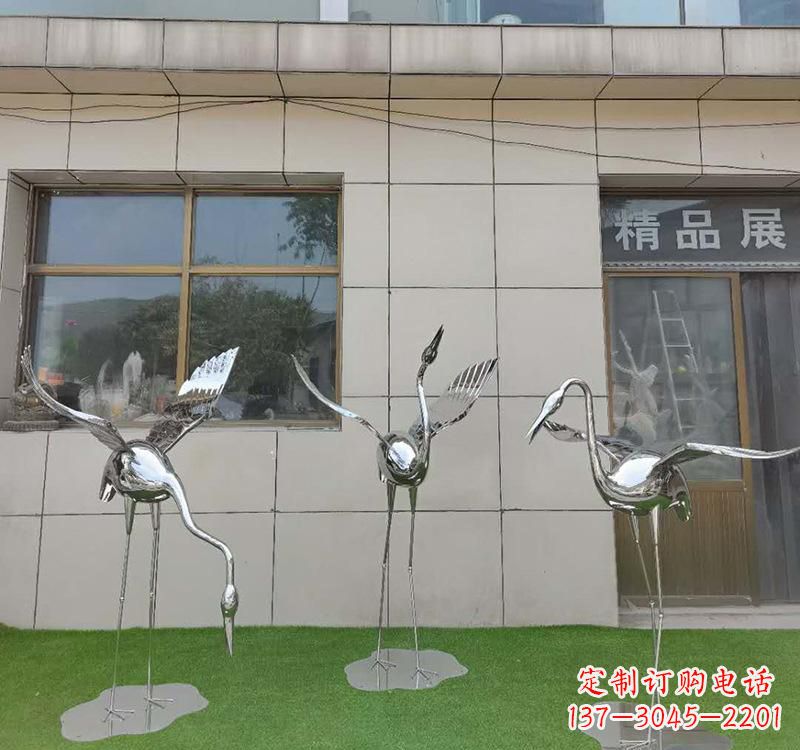 益阳不锈钢仙鹤雕塑传承传统文化