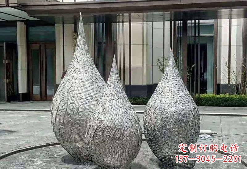 益阳不锈钢镂空水滴雕塑精致美观
