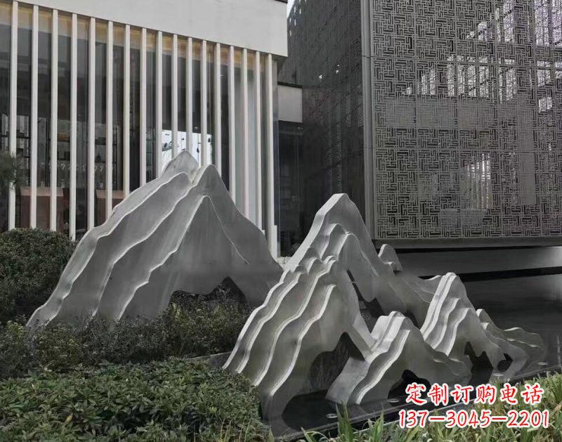 益阳不锈钢公园小区精美的假山雕塑