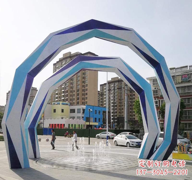益阳不锈钢拱门雕塑令人惊叹的艺术品