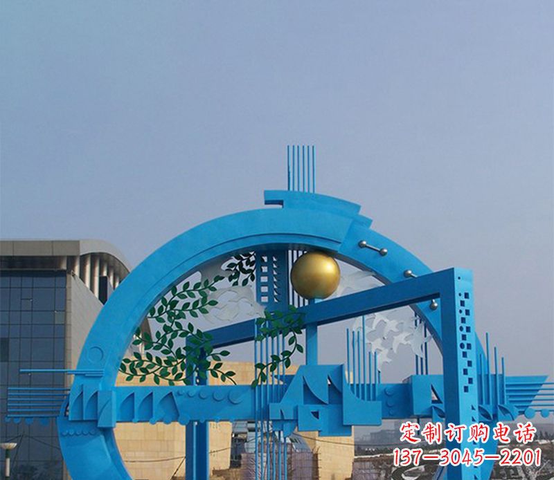 益阳不锈钢拱桥雕塑美丽的艺术品