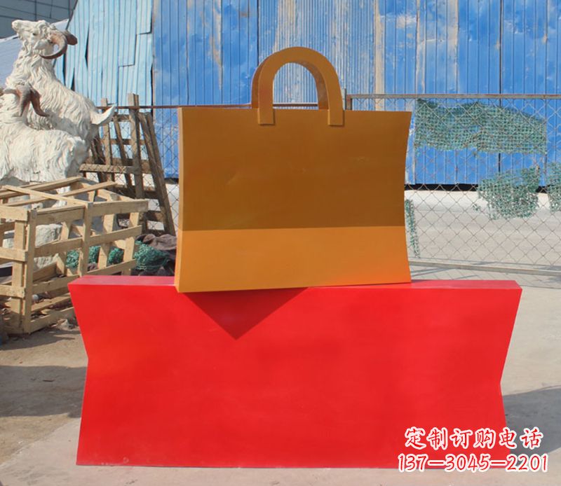 益阳精美不锈钢购物袋雕塑