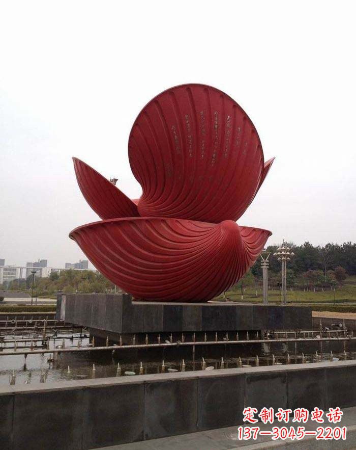 益阳不锈钢贝壳喷泉雕塑——海洋之美无限