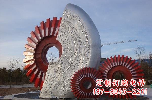 益阳不锈钢齿轮雕塑精致而精美