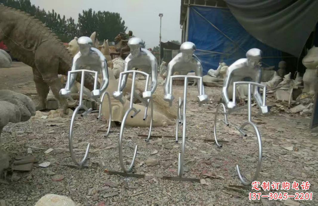 益阳不锈钢自行车雕塑——美丽的自行车文化精神