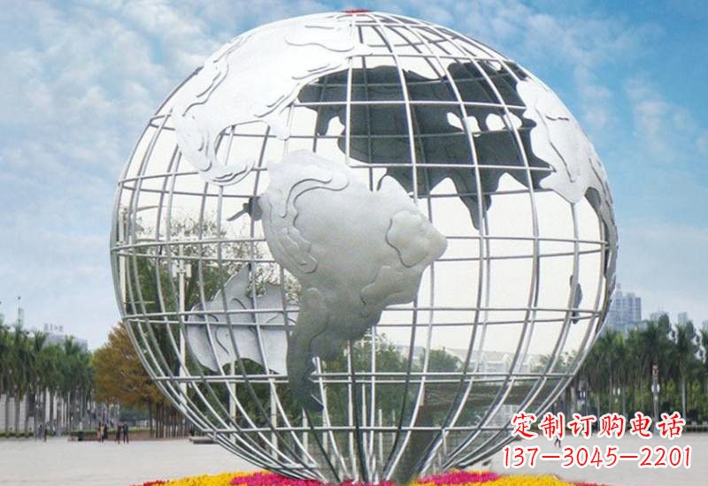 益阳不锈钢地球雕塑象征着和平与友谊