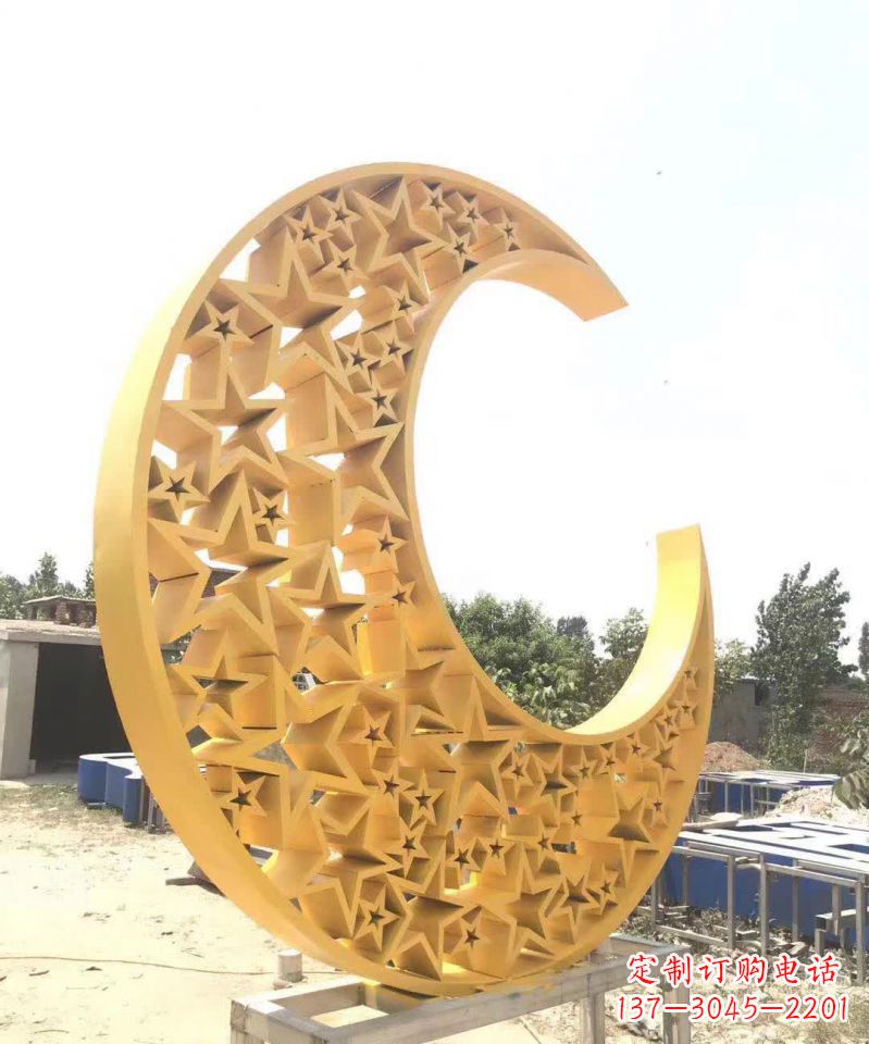 益阳不锈钢月亮雕塑象征着梦想与希望