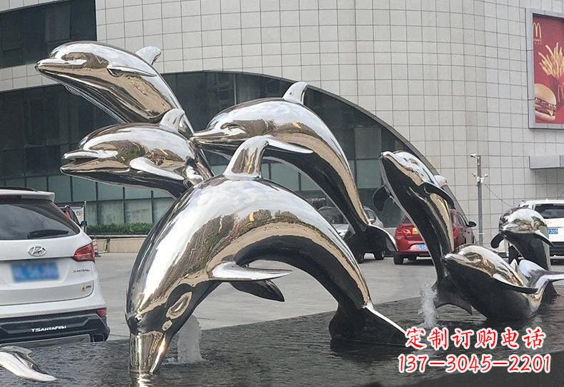 益阳不锈钢海豚雕塑——精美绝伦