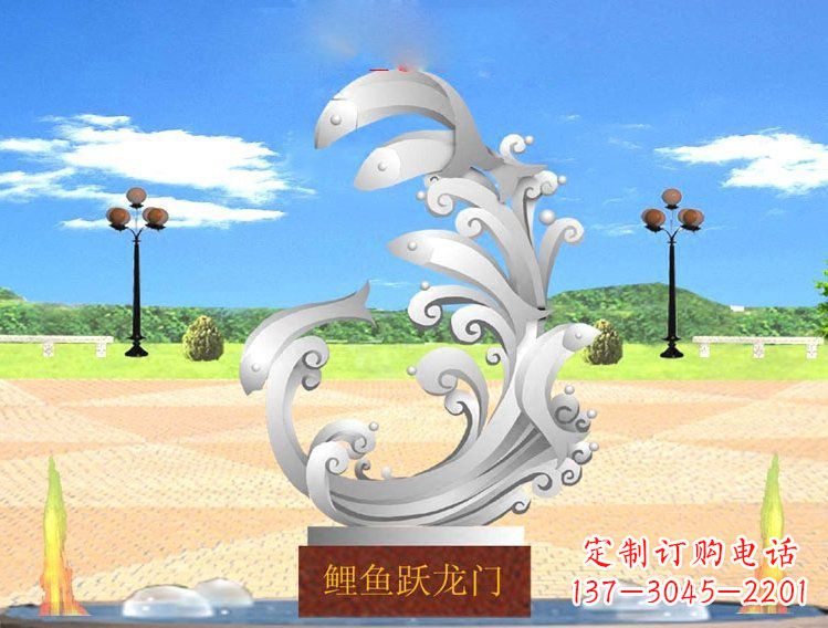 益阳不锈钢广场上的龙雕塑