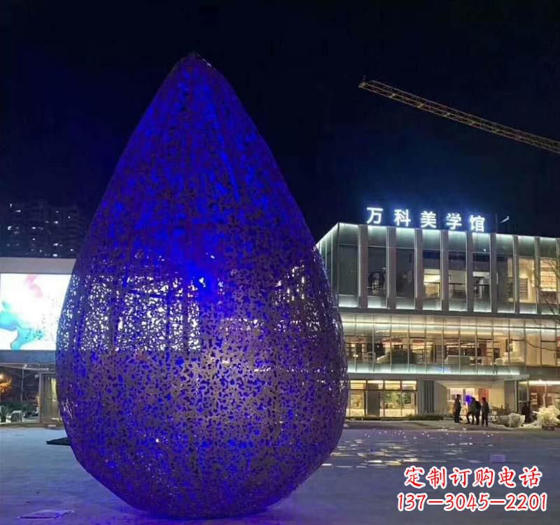 益阳不锈钢水滴雕塑-自然之美