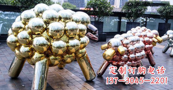 益阳不锈钢动物雕塑肖恩的小羊