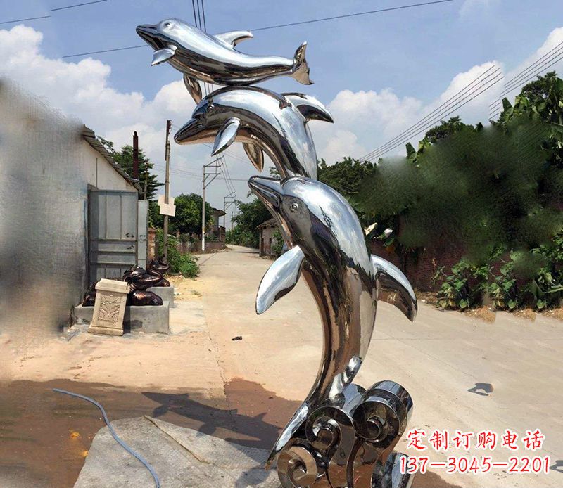 益阳不锈钢海豚雕塑艺术的浪漫