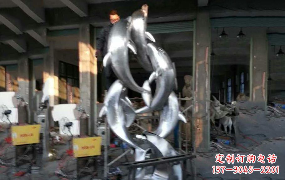 益阳不锈钢海豚雕塑漂亮的海洋艺术品