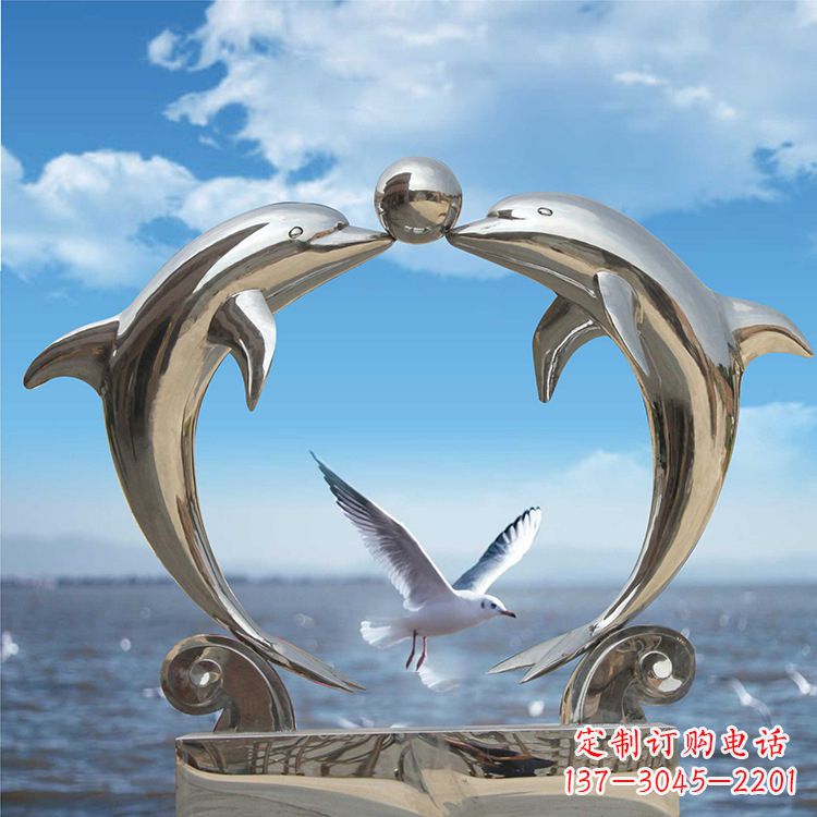 益阳不锈钢海豚雕塑精美的海洋之美