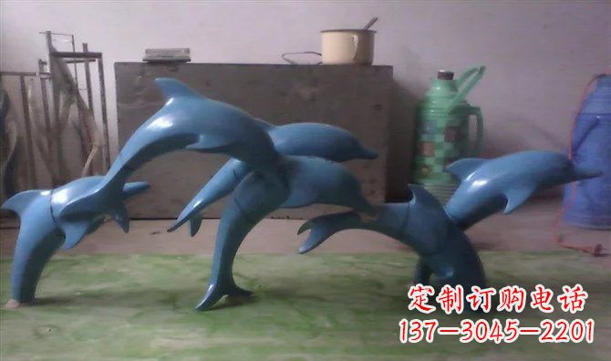 益阳不锈钢海豚雕塑精致的艺术品